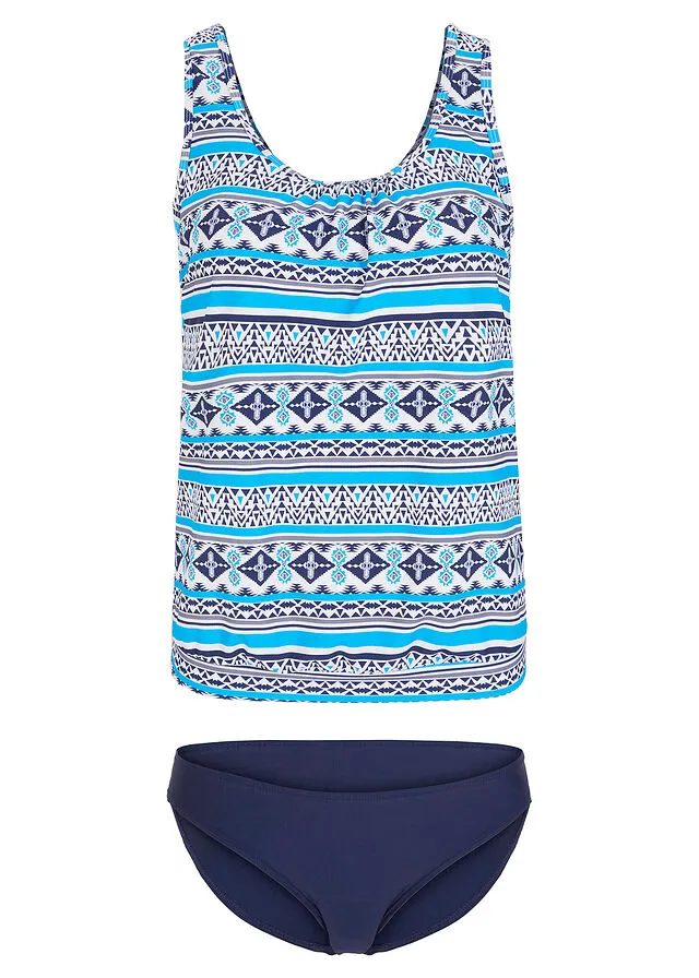 TANKINI (2 PIEZAS) AZUL OSCUROTURQUESAGRIS